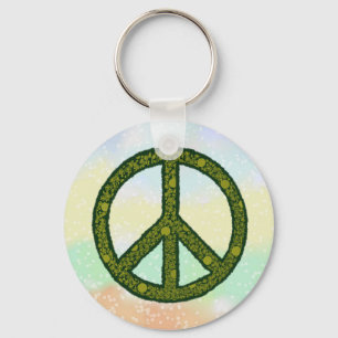 Friedenszeichen grün  key ring