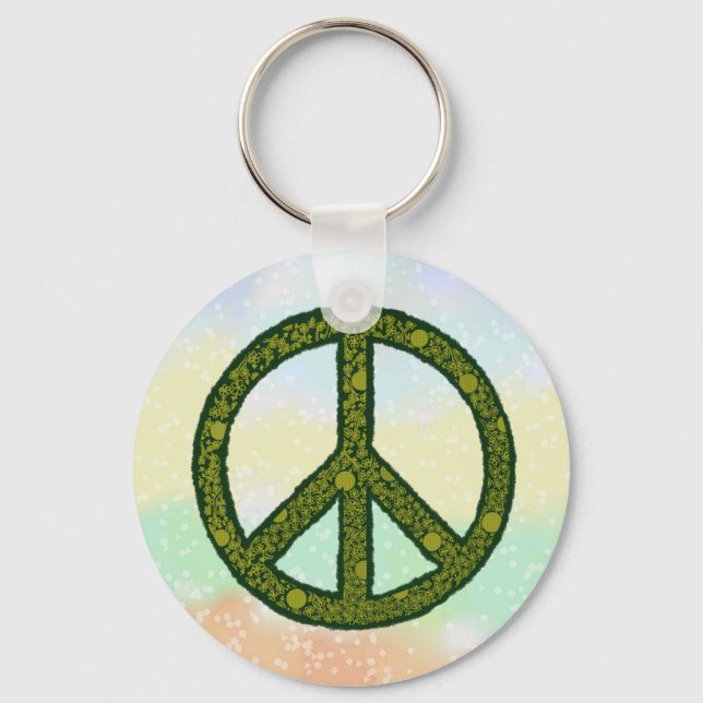 Friedenszeichen grün  key ring (Front)