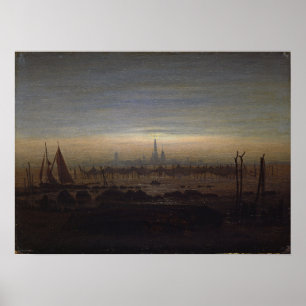 Friedrich - Greifswald In Moonlight Poster