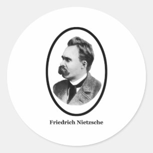 Friedrich Nietzsche  Black The MUSEUM Zazzle Gifts Classic Round Sticker