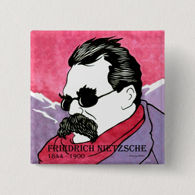 "Friedrich Nietzsche" Button (Front)