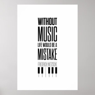 Friedrich Nietzsche Music Quote Poster