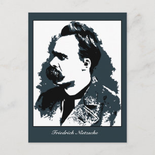Friedrich Nietzsche portrait vector drawing Postcard