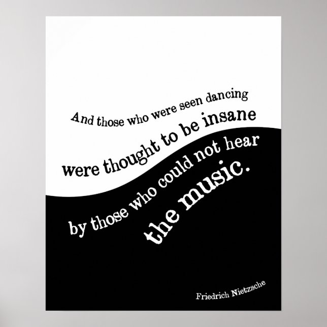 Friedrich Nietzsche quote poster Black and white (Front)