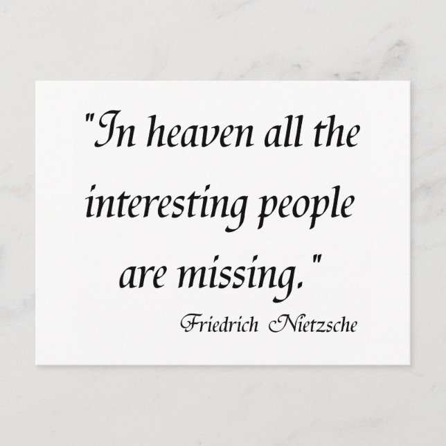 Friedrich Nietzsche Quotes on T-shirts! Postcard (Front)