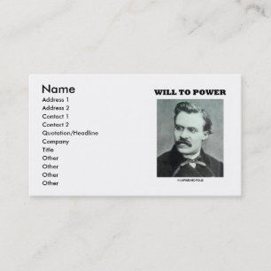 Friedrich Nietzsche Will To Power Business Card