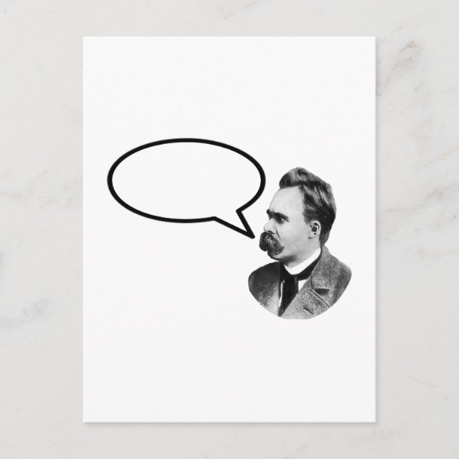 Friedrich Nietzsche Word Bubble BlackThe MUSEUM Za Postcard (Front)