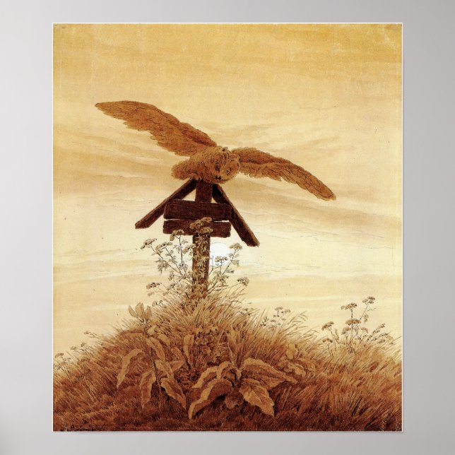 Friedrich - Owl On Grave 1837 Poster (Front)