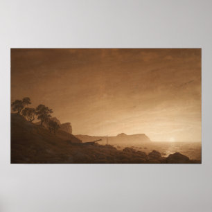 Friedrich - View Of Arkona With Rising Moon 1805 Poster