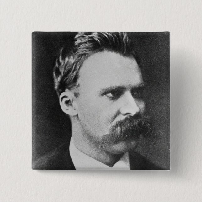 Friedrich Wilhelm Nietzsche (1844-1900) 1873 (b/w 15 Cm Square Badge (Front)