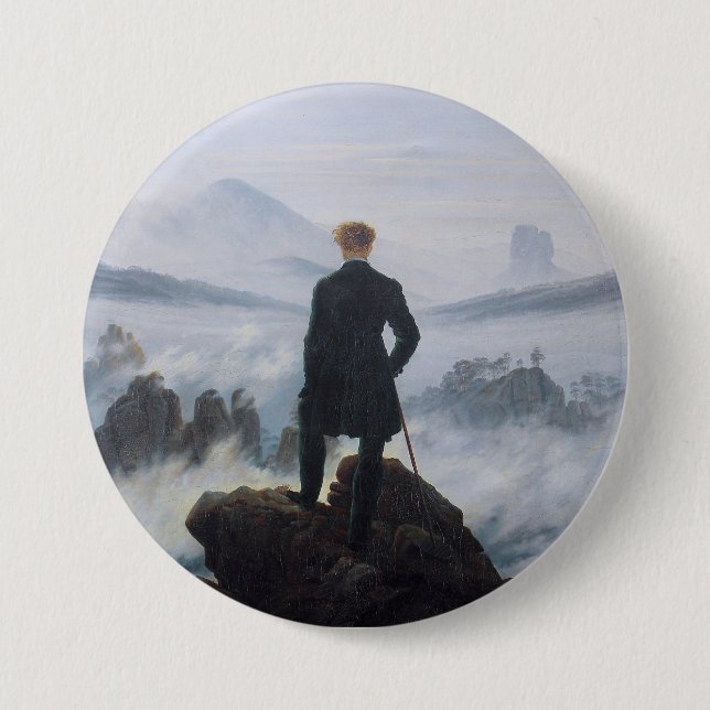 Friedrich's Wanderer above the Sea of Fog 7.5 Cm Round Badge (Front)