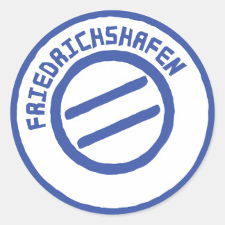 Friedrichshafen post stempel stamp classic round sticker