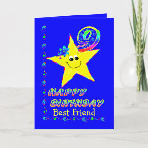 Friend 9th Birthday Stars for Girls Card