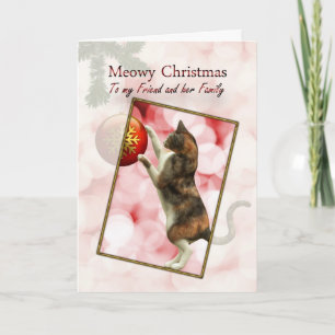 Friend and Family, Meowy Christmas Holiday Card