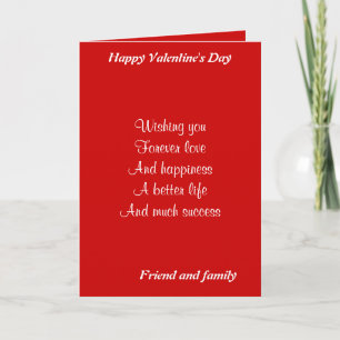 friend and family valentine's day holiday card