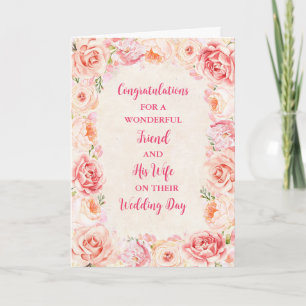 Friend and His Wife Wedding Day Congratulations Card