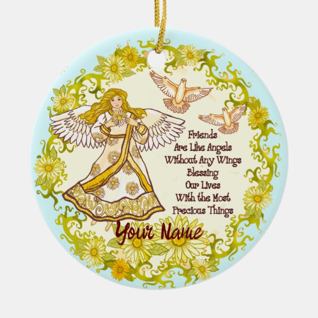 Friend Angel Ceramic Tree Decoration (Front)