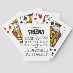 Friend Appreciation Thank you Gift script bff Playing Cards