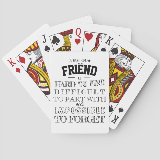 Friend Appreciation Thank you Gift script bff Playing Cards (Back)