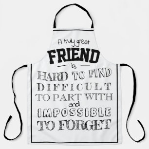 Friend Appreciation Thank you Gift script white Apron