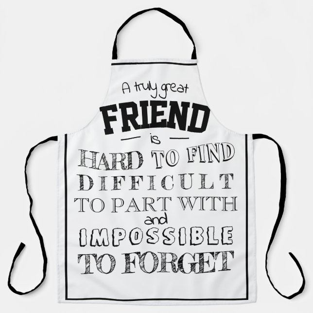 Friend Appreciation Thank you Gift script white Apron (Front)