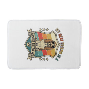 Friend Basset Retriever Dog Sunglasses Retro Shiel Bath Mat