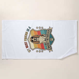 Friend Basset Retriever Dog Sunglasses Retro Shiel Beach Towel