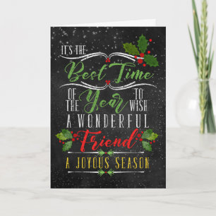 Friend Best Time of Year Christmas Chalkboard Holiday Card