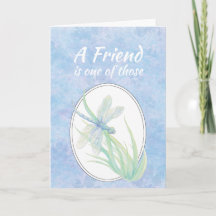 Friend Birthday Blue Dragonfly Watercolor Art