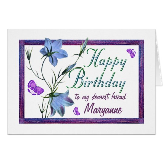 Friend Birthday Bluebells and Butterflies Card