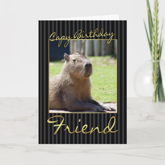 Friend Birthday Card With Capybara (Front)