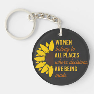 Friend Birthday Gift Feminist Sunflower Keepsake Key Ring