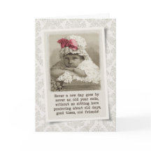 Friend Birthday - Vintage Girl in Bonnet