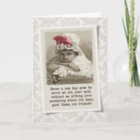 Friend Birthday - Vintage Girl in Bonnet