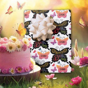 Friend Birthday Wrapping Paper Sheets