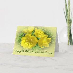 Friend Birthday Yellow Primroses - Sundrops Card