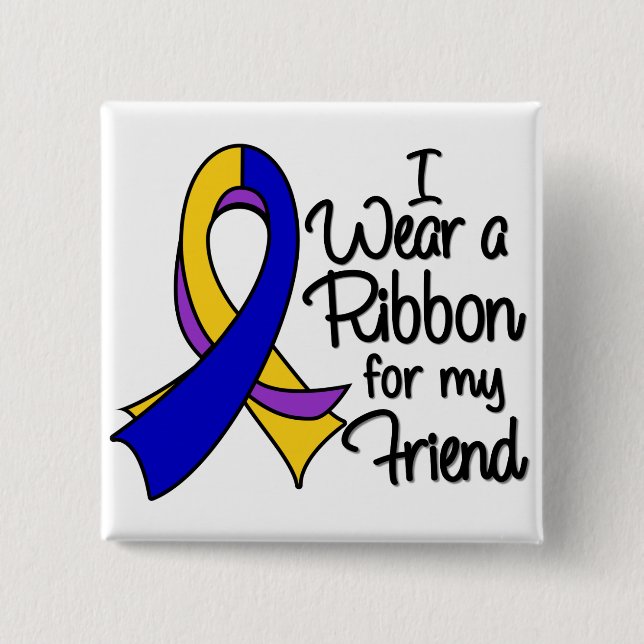 Friend - Bladder Cancer Ribbon 15 Cm Square Badge (Front)
