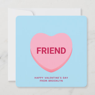 Friend blue conversation heart Valentine's card