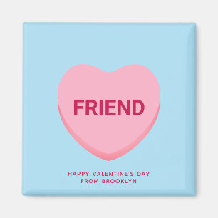 Friend blue pink conversation heart Valentine's Magnet
