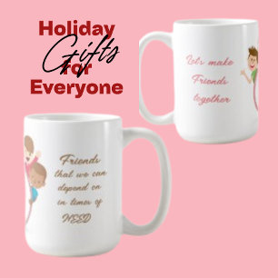 Friend Boy Girl Clipart Design Mug