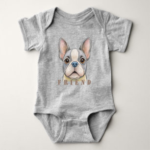 Friend Bulldog Baby Bodysuit
