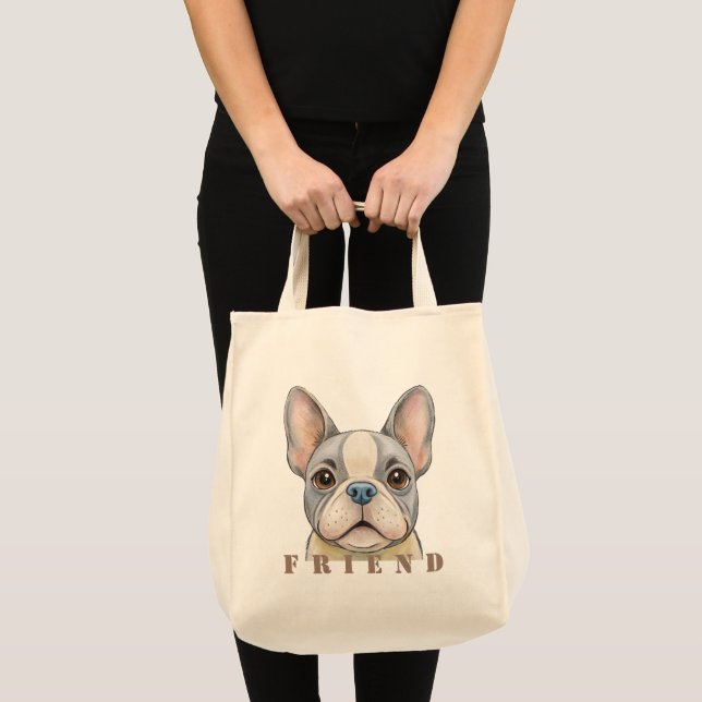 Friend Bulldog Tote Bag (Front (Product))