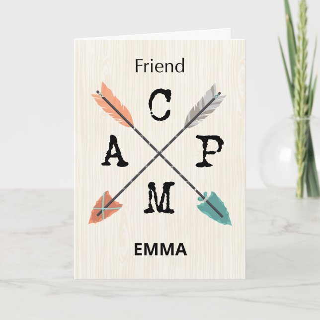 Friend Camp Personalise Name Arrows Card (Front)
