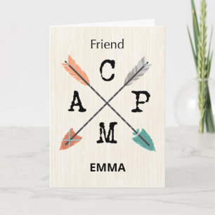 Friend Camp Personalise Name Arrows Card