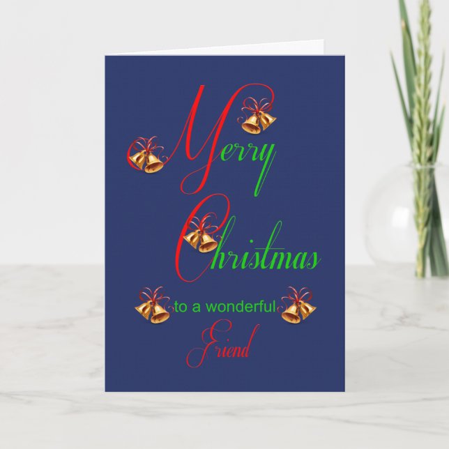 Friend Christmas Bells Holiday Card (Front)