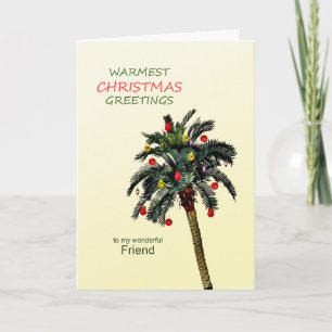 Friend Christmas Palm Tree Holiday Card