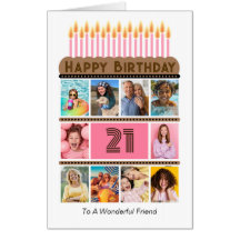 Friend Custom Big 20th Birthday Card