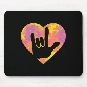 Friend Cute American Sign Language Pride Deaf Awar Mouse Mat
