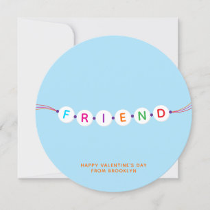 Friend cute friendship bracelet blue Valentine's Card