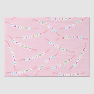 Friend cute friendship bracelet pattern light pink tissue paper
